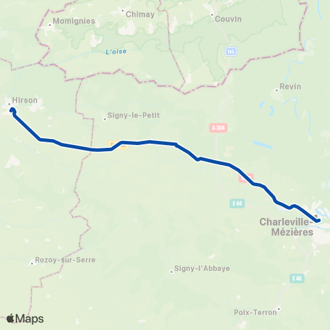 TER Fluo (Grand Est) Charleville - Lille map