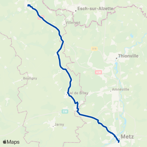 TER Fluo (Grand Est) Metz - Longwy map