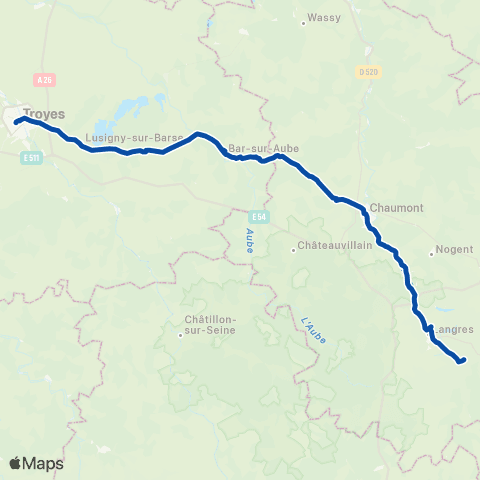 TER Fluo (Grand Est) Paris - Mulhouse map