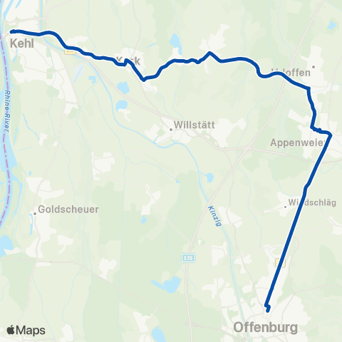 TER Fluo (Grand Est) Strasbourg - Offenbourg map