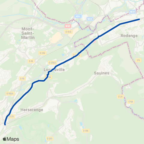 TER Fluo (Grand Est) Longwy - Luxembourg map