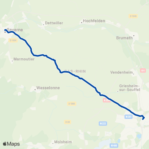 TER Fluo (Grand Est) Strasbourg - Sarrebourg map