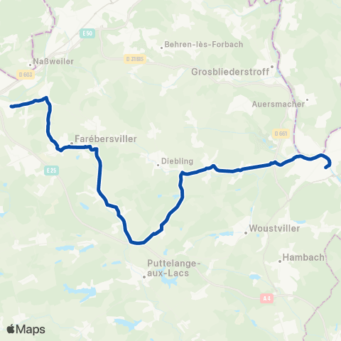 TER Fluo (Grand Est) Metz - Sarreguemines map