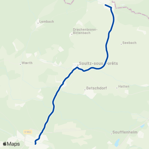 TER Fluo (Grand Est) Strasbourg - Wissembourg map