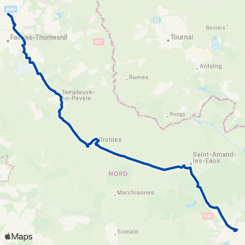 TER Hauts-de-France Lille Flandres - Maubeuge - Jeumont map