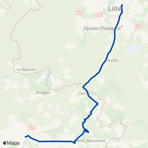 TER Hauts-de-France Lille Flandres - Libercourt - Lens map