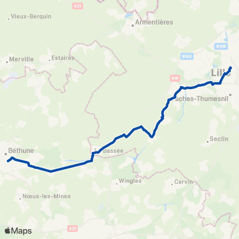 TER Hauts-de-France Lille Flandres - Don-Sainghin - Béthune map