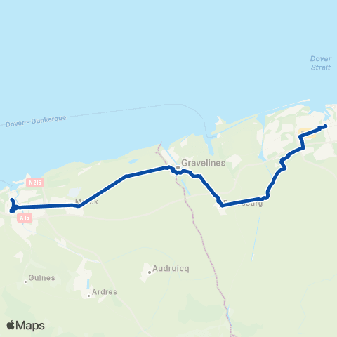 TER Hauts-de-France Calais Ville - Dunkerque map