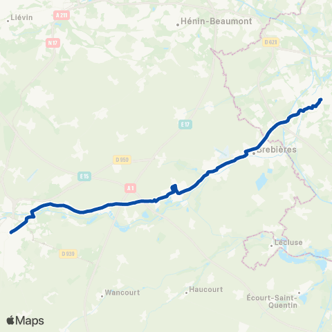 TER Hauts-de-France Arras - Douai map