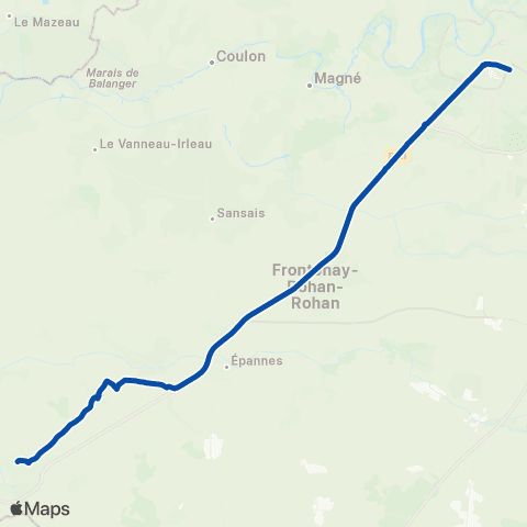 TER Nouvelle-Aquitaine Poitiers - Niort - la Rochelle map