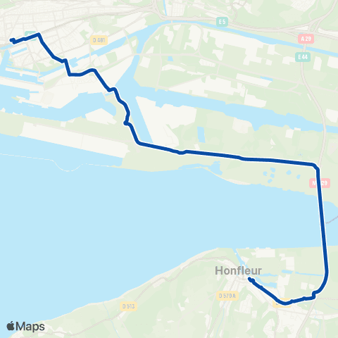 TER Nomad (Normandie) Le Havre - Honfleur map