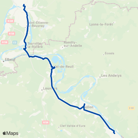 TER Nomad (Normandie) Paris - le Havre map