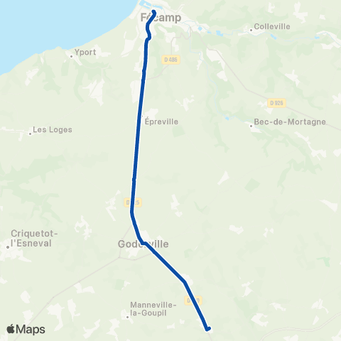 TER Nomad (Normandie) Le Havre - Fécamp map