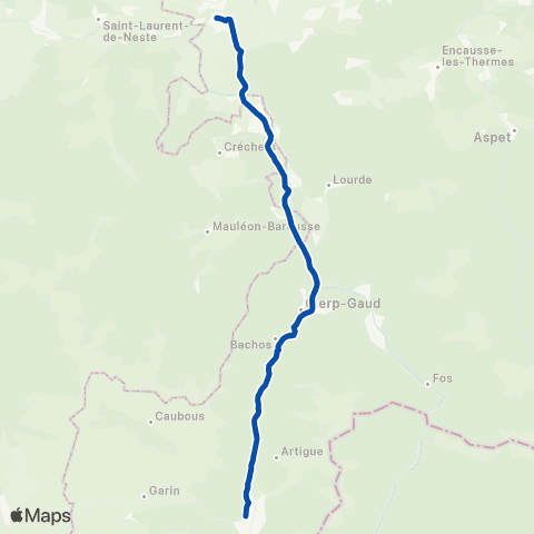 TER liO (Occitanie) Toulouse Matabiau - Luchon map