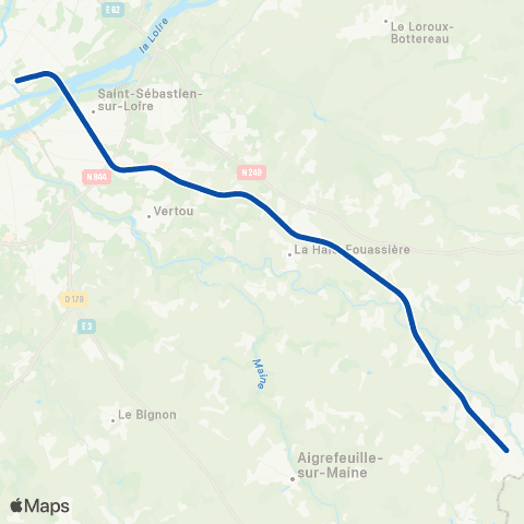 TER Aléop (Pays de la Loire) Nantes - Clisson map