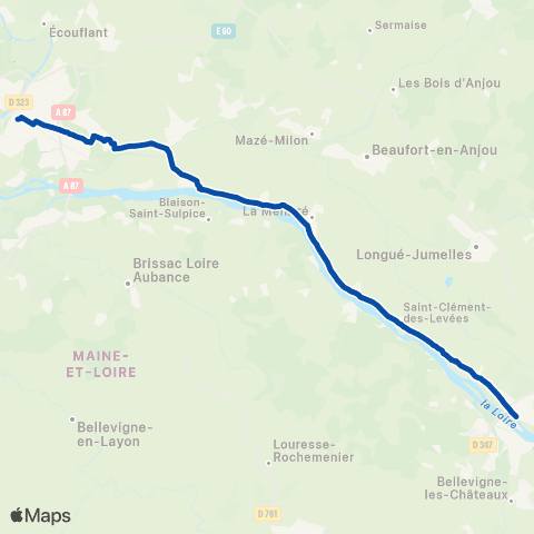 TER Aléop (Pays de la Loire) Tours - le Croisic map