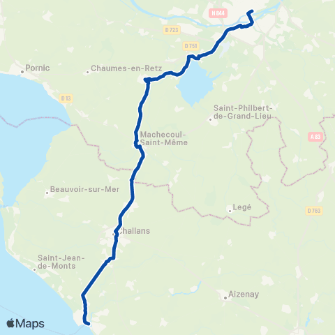 TER Aléop (Pays de la Loire) Nantes - St-Gilles-Croix-de-Vie map