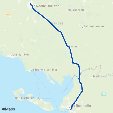 TER Aléop (Pays de la Loire) Nantes - la Rochelle map