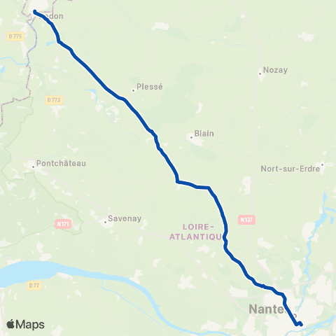 TER Aléop (Pays de la Loire) Nantes - Brest map