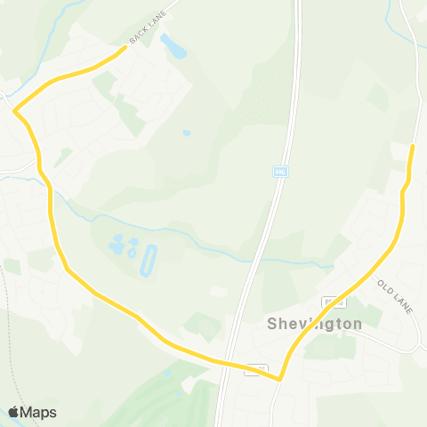 Bee Network Hullet Close - Shevington High School map