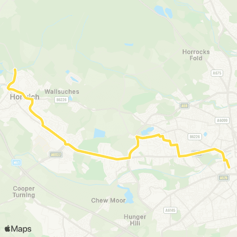 Bee Network Rivington / Blackrod HS - Bolton Interchange map