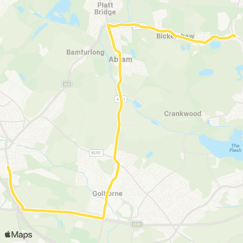 Bee Network Simpkin St - Byrchall and St Edmund Arrowsmith High Schools map