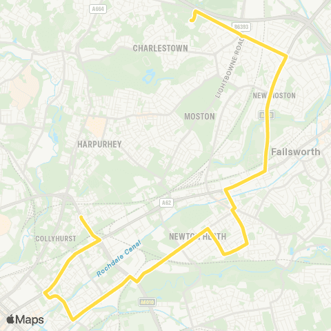 Bee Network Co-Op Academy N Manchester - Monsall St map