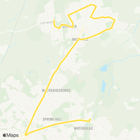 Bee Network Waterhead Academy - Sholver Terminus map