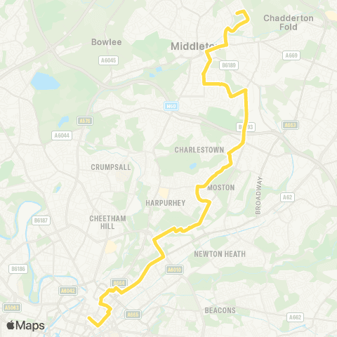 Bee Network Lincoln Road - Piccadilly Gardens map