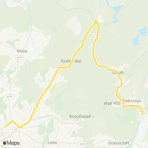 Bee Network Blue Coat Sch - Uppermill Turning Area map