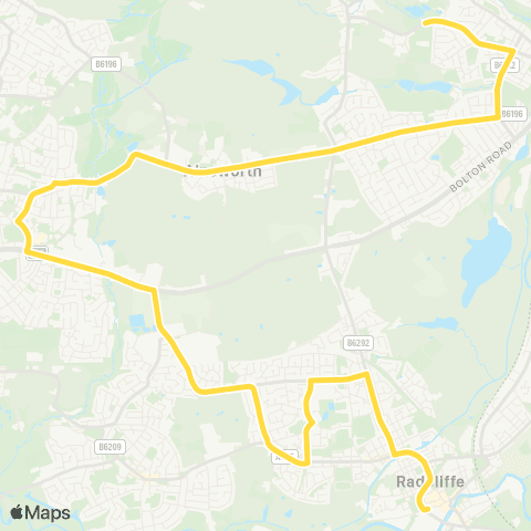 Bee Network Elton High School - Radcliffe Bus Sta map