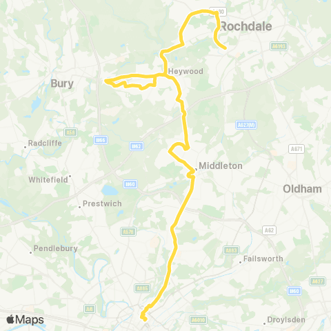Bee Network Bury Interchange - Piccadilly Gardens map