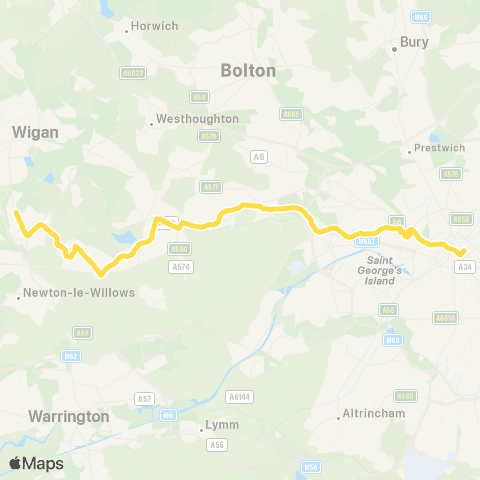 Bee Network Leigh Bus Station - Piccadilly Gardens map
