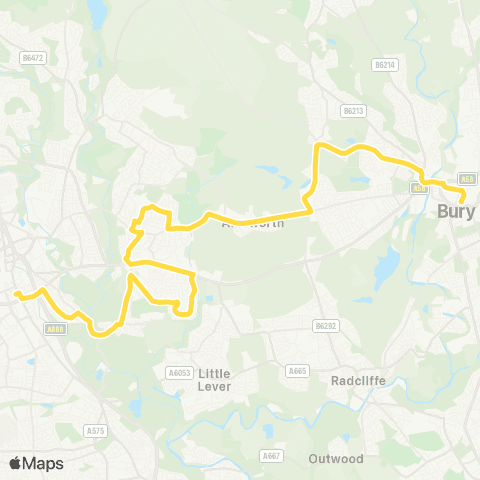 Bee Network Bury Interchange - Bolton Interchange map