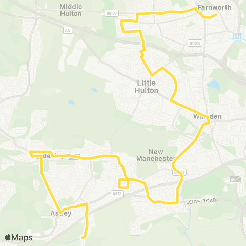 Bee Network Farnworth Bus Sta - Astley Green Terminus map