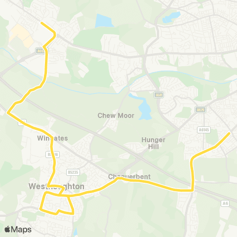 Bee Network St Joseph's HS - Deane Church Ln map