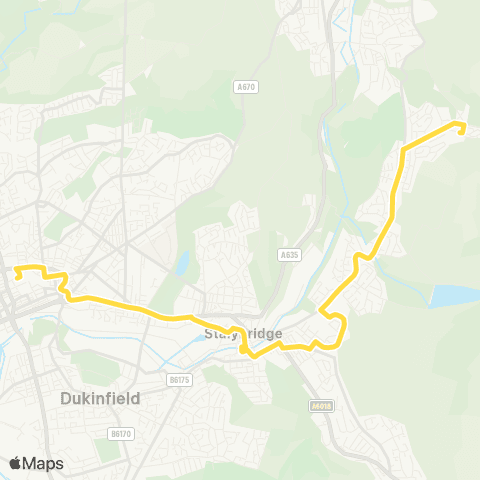 Bee Network Castle Ln - Ashton-Under-Lyne Interchange map