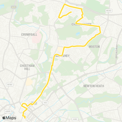 Bee Network Rochdale Road - Piccadilly Gardens map