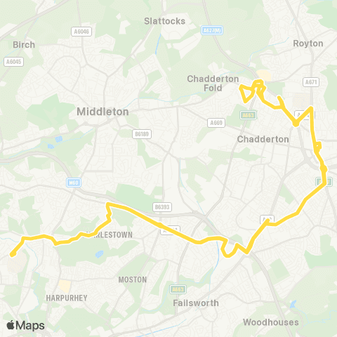 Bee Network N Manchester General Hosp - N Manchester General Hosp map