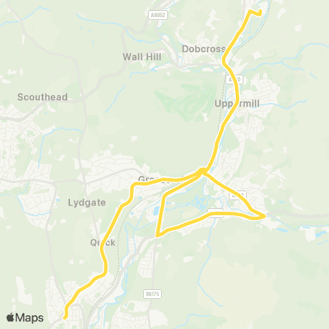 Bee Network Dean Street - Saddleworth School map