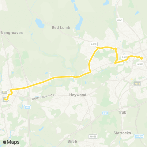 Bee Network Rochdale Interchange - Bury Interchange map