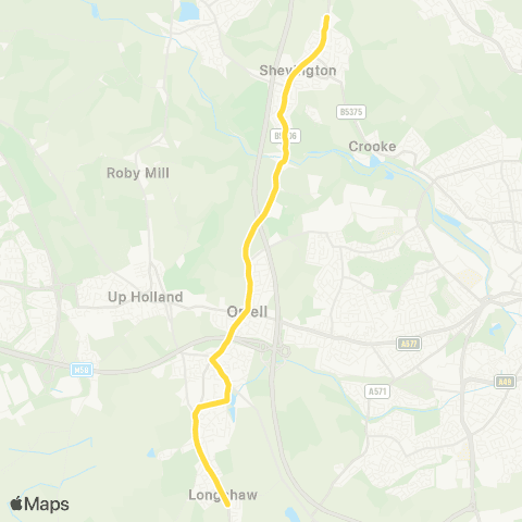 Bee Network Longshaw Old Rd - Shevington High School map