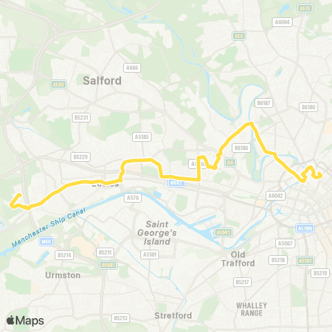 Bee Network Salford City Academy - Shudehill Interchange map