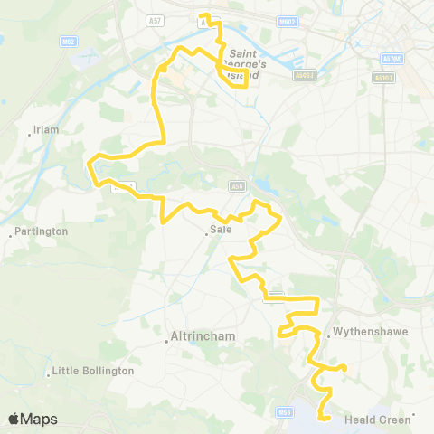Bee Network Eccles Interchange - Manchester Airport The Sta map