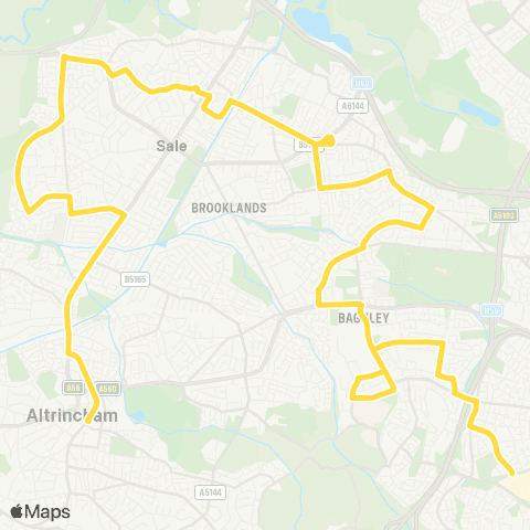 Bee Network Altrincham Interchange - Wythenshawe Interchange map