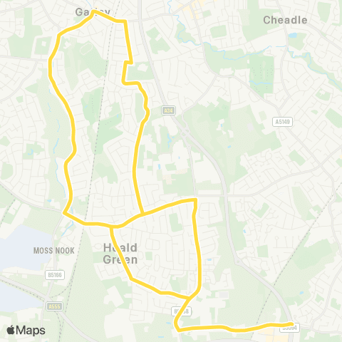 Bee Network St James' School - Heald Green Rail Sta map