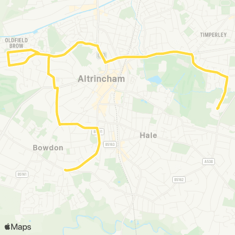 Bee Network Altrincham Coll of Arts - Vicarage Lane map