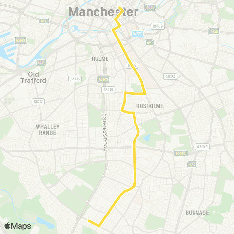 Bee Network Piccadilly Gardens - Winster Avenue map