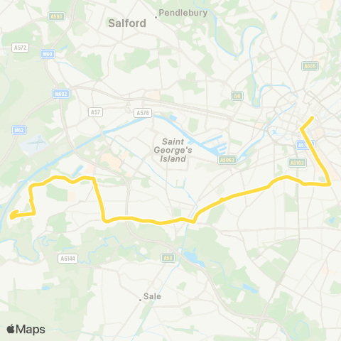 Bee Network Piccadilly Gardens - Roedean Gardens map