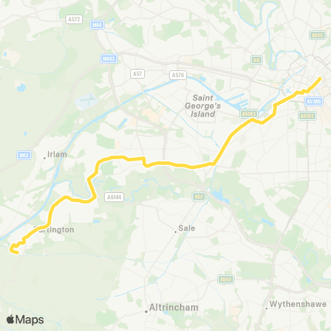 Bee Network Partington Terminus - Piccadilly Gardens map